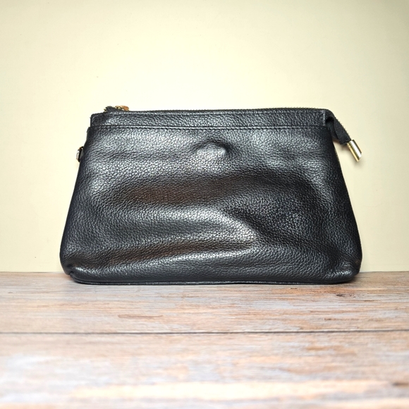 A Bellucci Womens Genuine Black  Leather Made in Italy Small Bag Clutch Pouch - Picture 2 of 6